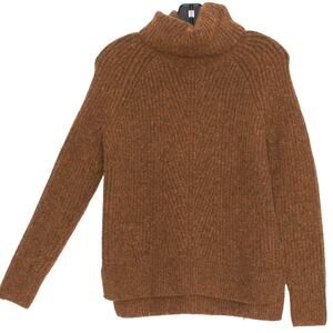 Madewell Womens Sweater Mercer Turtleneck Coziest Yarn Chunky Brown Size XXS IG